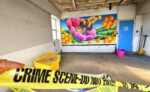 New Bee Mural at Stroud Police Station Unveiled as Part of Stroud Paint Festival