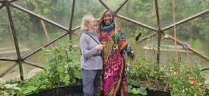 Gina (right) and Liz (left) inside the biodome