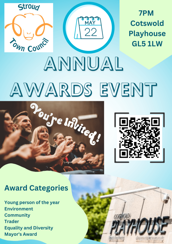 Image of Annual Awards event poster 7pm 22nd May, Cotswold Playhouse